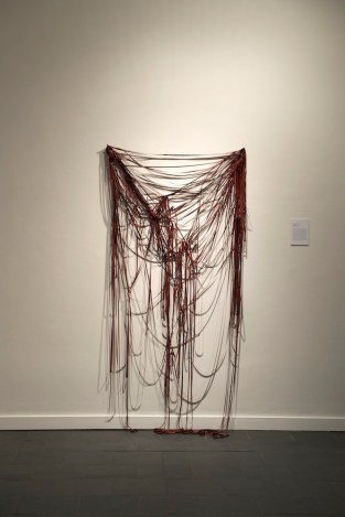 William Anastasi. Beethoven's Fifth Symphony, 1965. Magnetic tape, nails, approx. 80 x 71 in. Collection of Tony Ganz_web